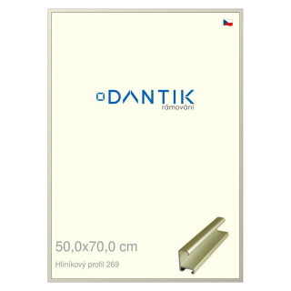 DANTIK rámeček 50x70 | ALU profil 7269 zlatá matná (Plexi Čiré)
