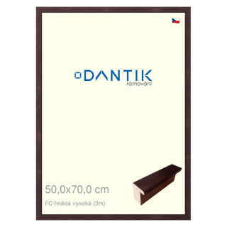 DANTIK rámeček 50x70 | FC hnědá vysoká (Plexi Čiré)