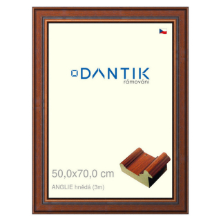 DANTIK rámeček 50x70 | ANGLIE hnědá (Plexi Čiré)