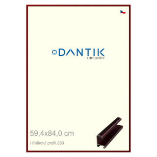 DANTIK rámeček 59,4x84 | ALU profil 7269 Červená Rubin broušená (Plexi Čiré)