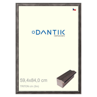 DANTIK rámeček 59,4x84 | TRITON cín (Plexi Čiré)