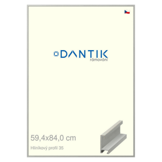 DANTIK rámeček 59,4x84 | ALU profil 6035 Dýha barevná šedá (Plexi Čiré)
