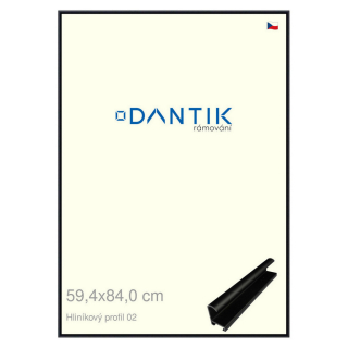 DANTIK rámeček 59,4x84 | ALU profil 7002 Černá matná (Plexi Čiré)