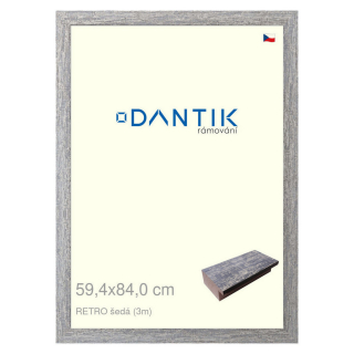 DANTIK rámeček 59,4x84 | RETRO šedá (Plexi Čiré)
