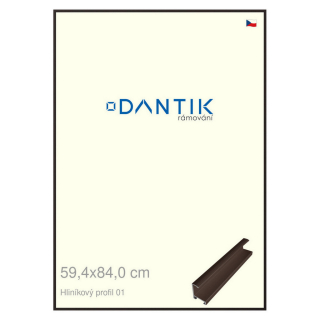 DANTIK rámeček 59,4x84 | ALU profil 7001 Hnědá matná (Plexi Čiré)