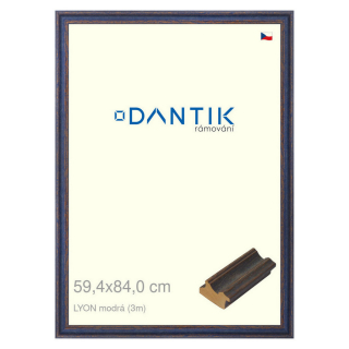 DANTIK rámeček 59,4x84 | LYON modrá (Plexi Čiré)