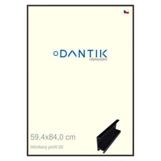 DANTIK rámeček 59,4x84 | ALU profil 7022 Černá matná (Plexi Čiré)