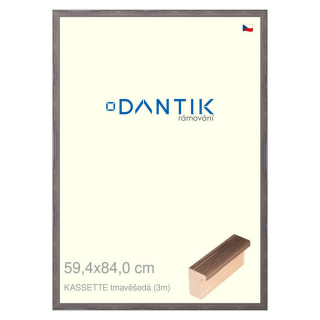 DANTIK rámeček 59,4x84 | KASSETTE tmavěšedá (Plexi Čiré)