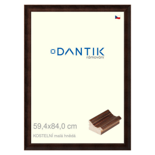 DANTIK rámeček 59,4x84 | KOSTELNÍ malá hnědá (Plexi Čiré)