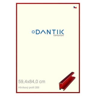 DANTIK rámeček 59,4x84 | ALU profil 7269 Červená Trumalin broušená (Plexi Čiré)