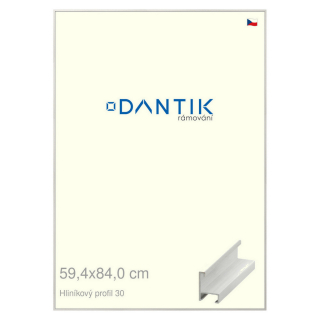 DANTIK rámeček 59,4x84 | ALU profil 6030 Dýha bílá (Plexi Čiré)