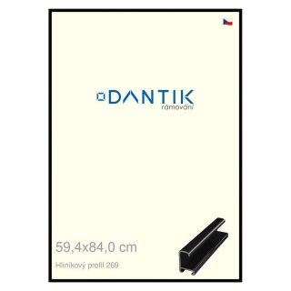 DANTIK rámeček 59,4x84 | ALU profil 7269 Černá lesklá (Plexi Čiré)