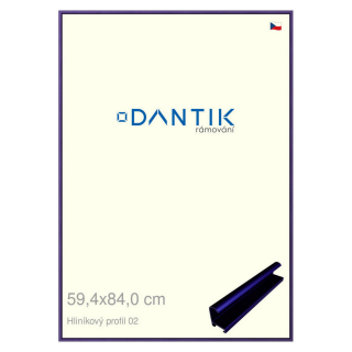 DANTIK rámeček 59,4x84 | ALU profil 7002 modrá Azur matná (Plexi Čiré)