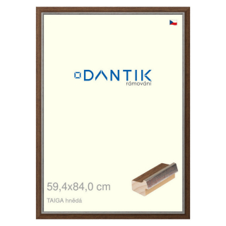 DANTIK rámeček 59,4x84 | TAIGA hnědá (Plexi Čiré)