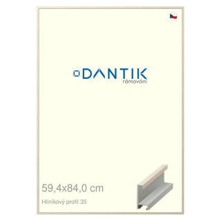 DANTIK rámeček 59,4x84 | ALU profil 6035 Dýha slonová kost (Plexi Čiré)