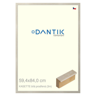DANTIK rámeček 59,4x84 | KASSETTE bílá prodřená (Plexi Čiré)