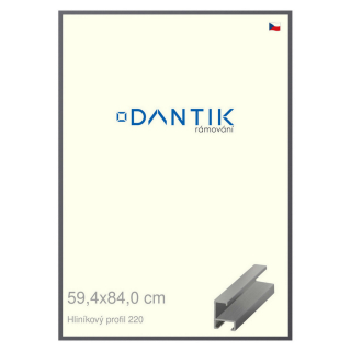 DANTIK rámeček 59,4x84 | ALU profil 6220 Ocelová (Plexi Čiré)