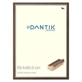 DANTIK rámeček 59,4x84 | TAIGA sv.hnědá (Plexi Čiré)