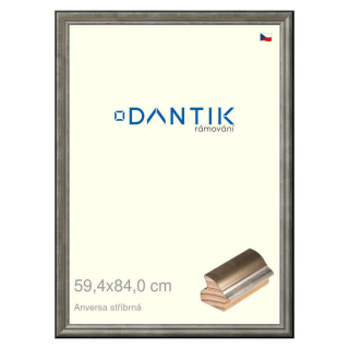 DANTIK rámeček 59,4x84 | ANIVERSA stříbrná (Plexi Čiré)