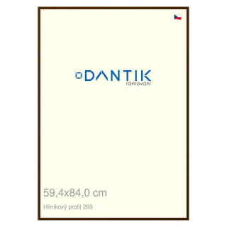 DANTIK rámeček 59,4x84 | ALU profil 7269 Hnědá umbra broušená (Plexi Čiré)