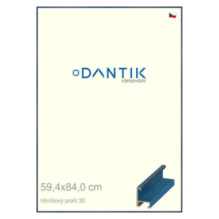 DANTIK rámeček 59,4x84 | ALU profil 6030 Dýha barevná modrá královská (Plexi Čiré)