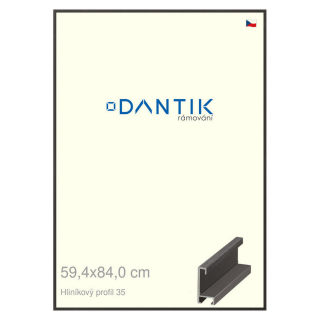 DANTIK rámeček 59,4x84 | ALU profil 6035 Dýha černá (Plexi Čiré)