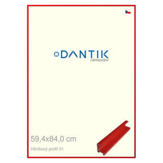 DANTIK rámeček 59,4x84 | ALU profil 7001 Červená Ferrari lesklá (Plexi Čiré)