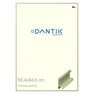 DANTIK rámeček 59,4x84 | ALU profil 6035 Dýha barevná zelená pastel (Plexi Čiré)