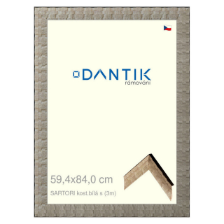 DANTIK rámeček 59,4x84 | SARTORI kost.bílá s (Plexi Čiré)
