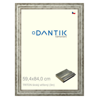 DANTIK rámeček 59,4x84 | TRITON široký stříbrný (Plexi Čiré)