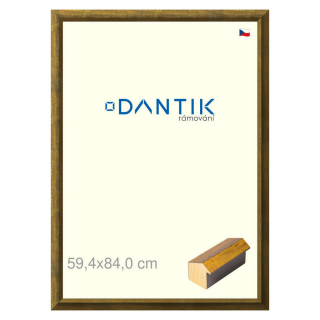 DANTIK rámeček 59,4x84 | Forgia Gold (Plexi Čiré)