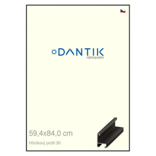 DANTIK rámeček 59,4x84 | ALU profil 6030 Černá matná (Plexi Čiré)