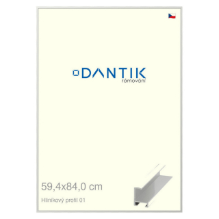 DANTIK rámeček 59,4x84 | ALU profil 6001 Stříbrná lesklá (Plexi Čiré)