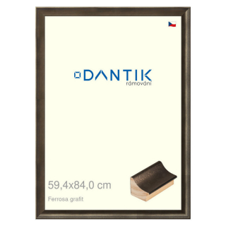 DANTIK rámeček 59,4x84 | Ferrosa grafit (Plexi Čiré)