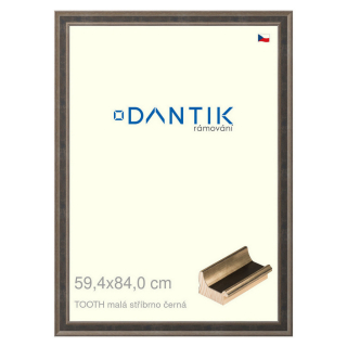 DANTIK rámeček 59,4x84 | TOOTH malá stříbrno černá (Plexi Čiré)