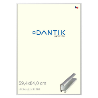 DANTIK rámeček 59,4x84 | ALU profil 7269 Stříbrná lesklá (Plexi Čiré)