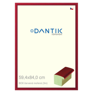 DANTIK rámeček 59,4x84 | BOX červená mořená (Plexi Čiré)