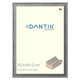DANTIK rámeček 59,4x84 | KOSTELNÍ malá šedá (Plexi Čiré)