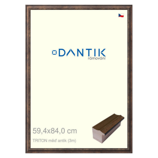 DANTIK rámeček 59,4x84 | TRITON měď antik (Plexi Čiré)