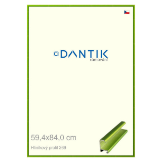 DANTIK rámeček 59,4x84 | ALU profil 7269 Zelená Smaragd broušená (Plexi Čiré)
