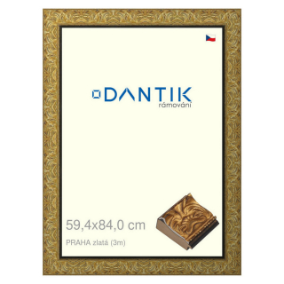 DANTIK rámeček 59,4x84 | PRAHA zlatá (Plexi Čiré)