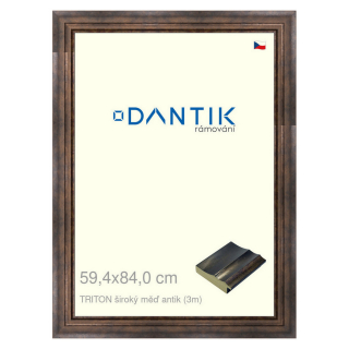 DANTIK rámeček 59,4x84 | TRITON široký měď antik (Plexi Čiré)