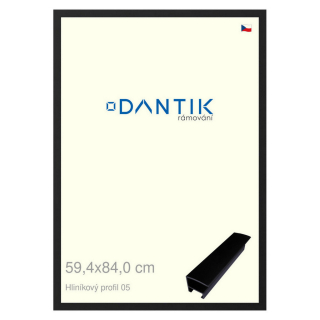 DANTIK rámeček 59,4x84 | ALU profil 7005 Černá matná (Plexi Čiré)