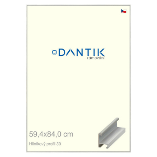 DANTIK rámeček 59,4x84 | ALU profil 6030 Dýha barevná šedá světlá (Plexi Čiré)