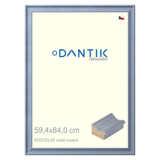 DANTIK rámeček 59,4x84 | KOSTELNÍ malá modrá (Plexi Čiré)