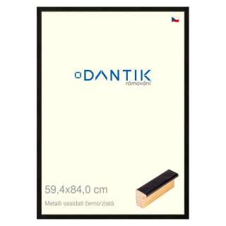DANTIK rámeček 59,4x84 | Metalli oidati černozlatá (Plexi Čiré)