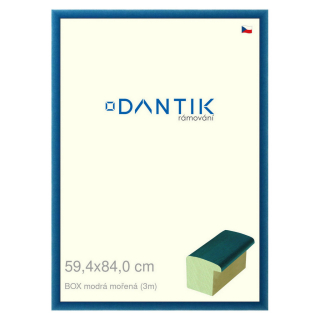 DANTIK rámeček 59,4x84 | BOX modrá mořená (Plexi Čiré)