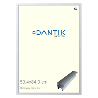 DANTIK rámeček 59,4x84 | ALU profil 7005 Stříbrná matná (Plexi Čiré)