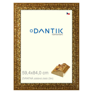 DANTIK rámeček 59,4x84 | ZVRATNÁ zdobná zlatá (Plexi Čiré)