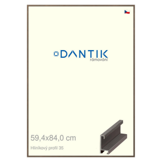 DANTIK rámeček 59,4x84 | ALU profil 6035 Hnědá tmavá (Plexi Čiré)